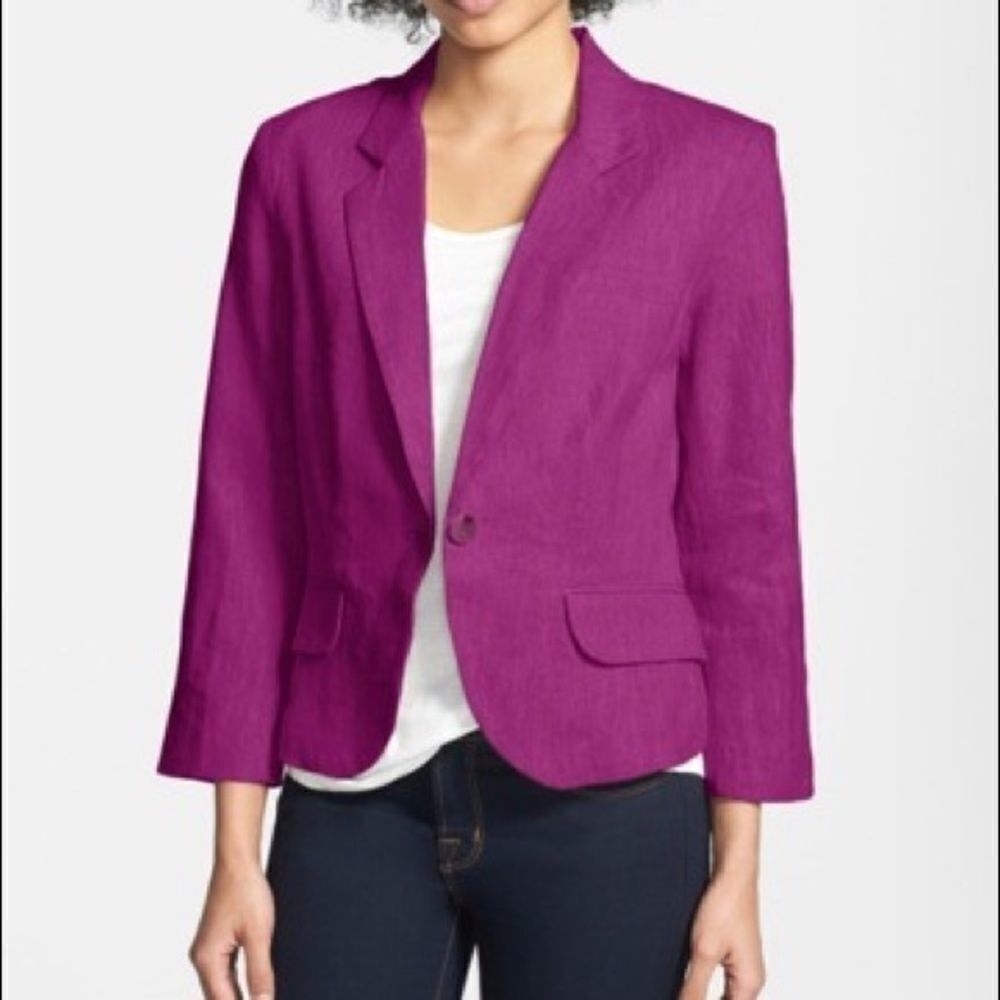 Olivia Moon Pink ThreeQuarter Sleeve Blazer Sz Sm